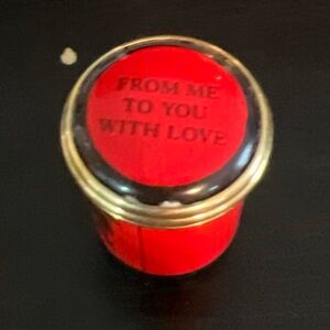 Red Holiday Candle with Gold Accents